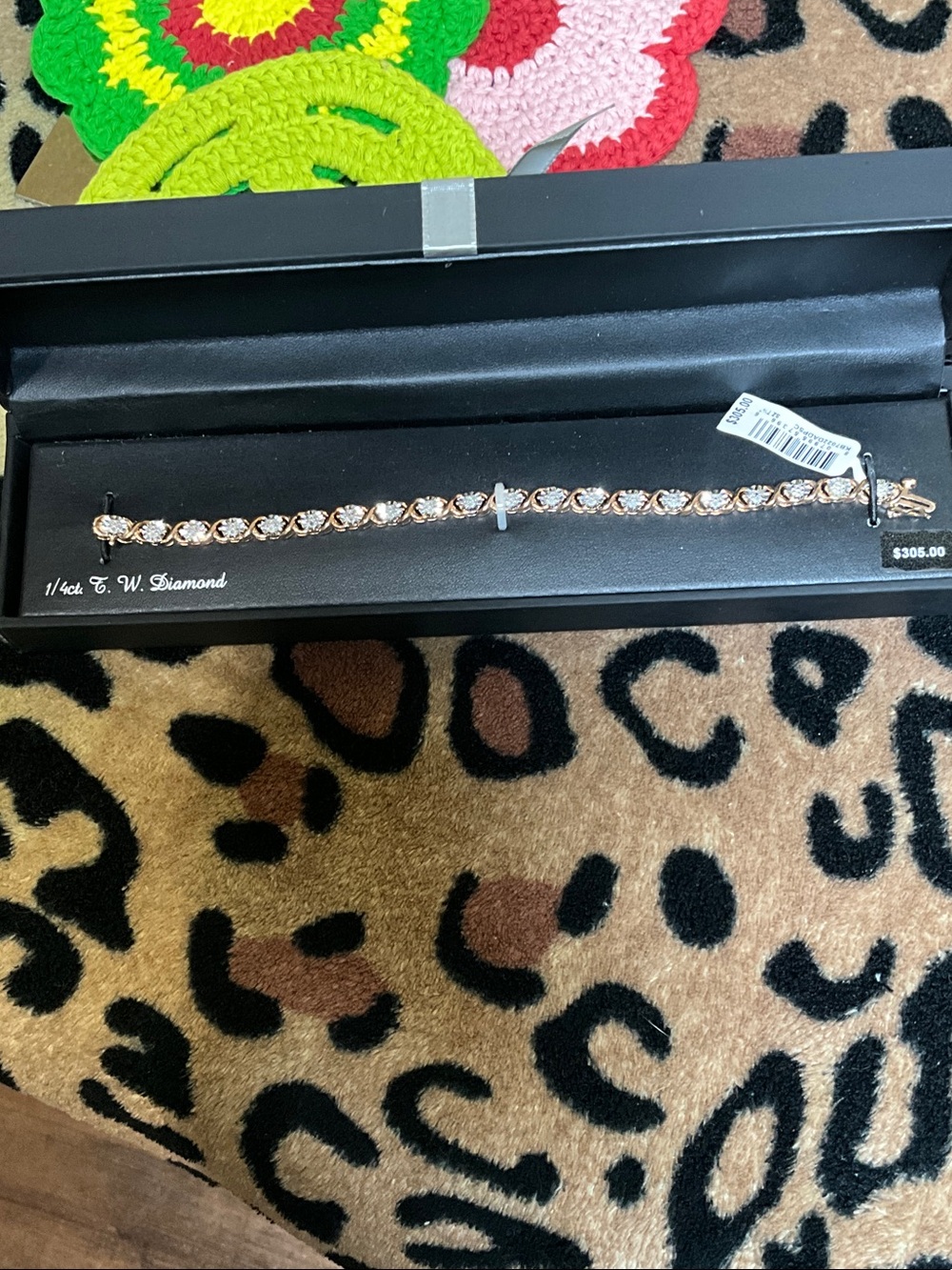 NWT Rose Gold Over Sterling Silver Tennis  Bracelet